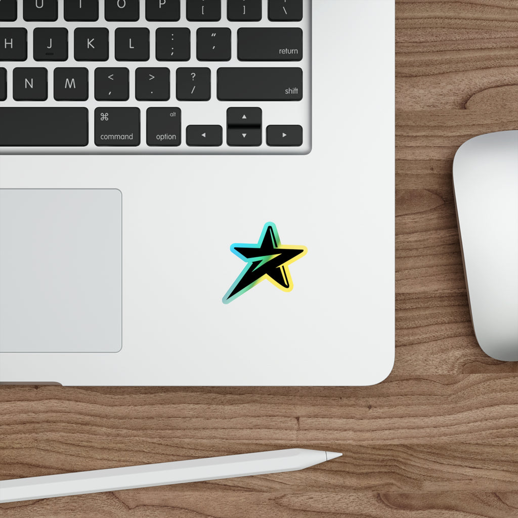Holographic Star Die-Cut Sticker — Iridescent Skateboard Decal