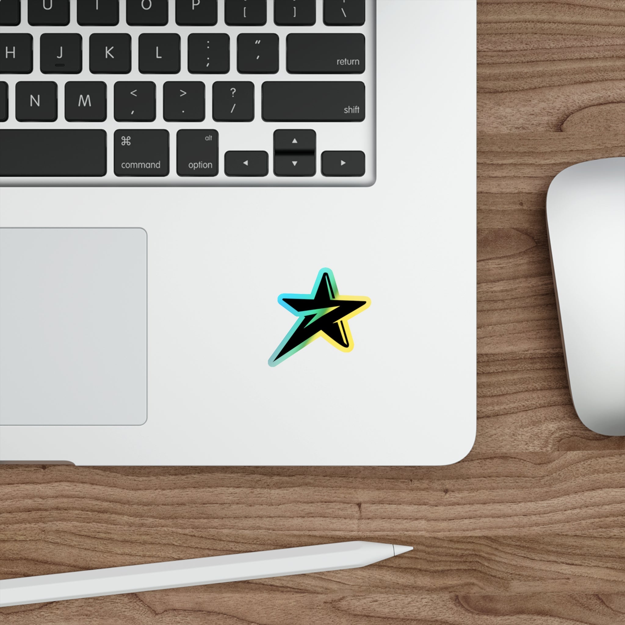 Holographic Star Die-Cut Sticker — Iridescent Skateboard Decal