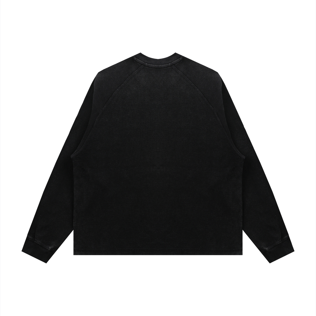 Black long-sleeve shirt on a white background