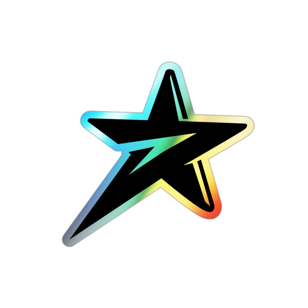 Holographic Star Die-Cut Sticker — Iridescent Skateboard Decal