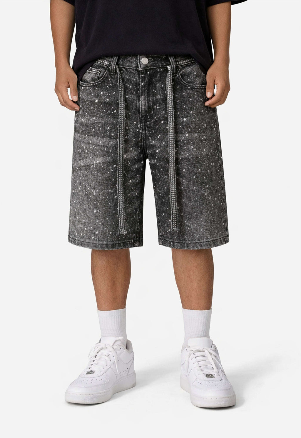 NOIR RHINESTONE SHORTS DAZAR