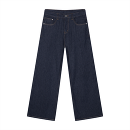 Dark blue jeans on a white background