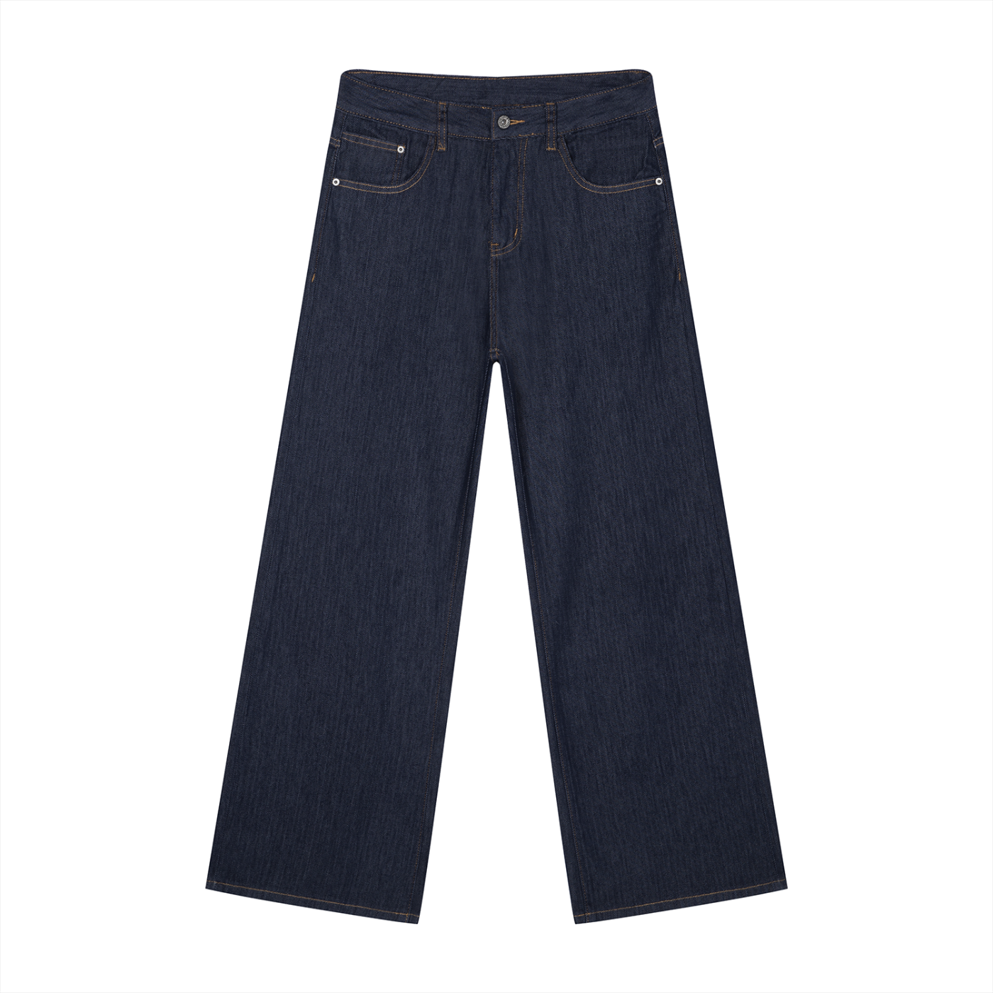Dark blue jeans on a white background