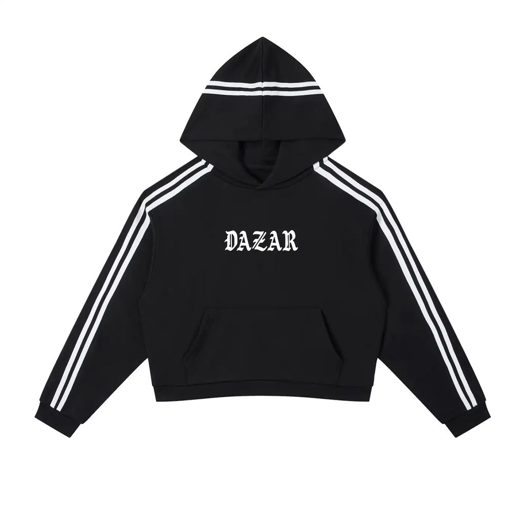 Dazar Women Striped Cropped Hoodie DAZAR
