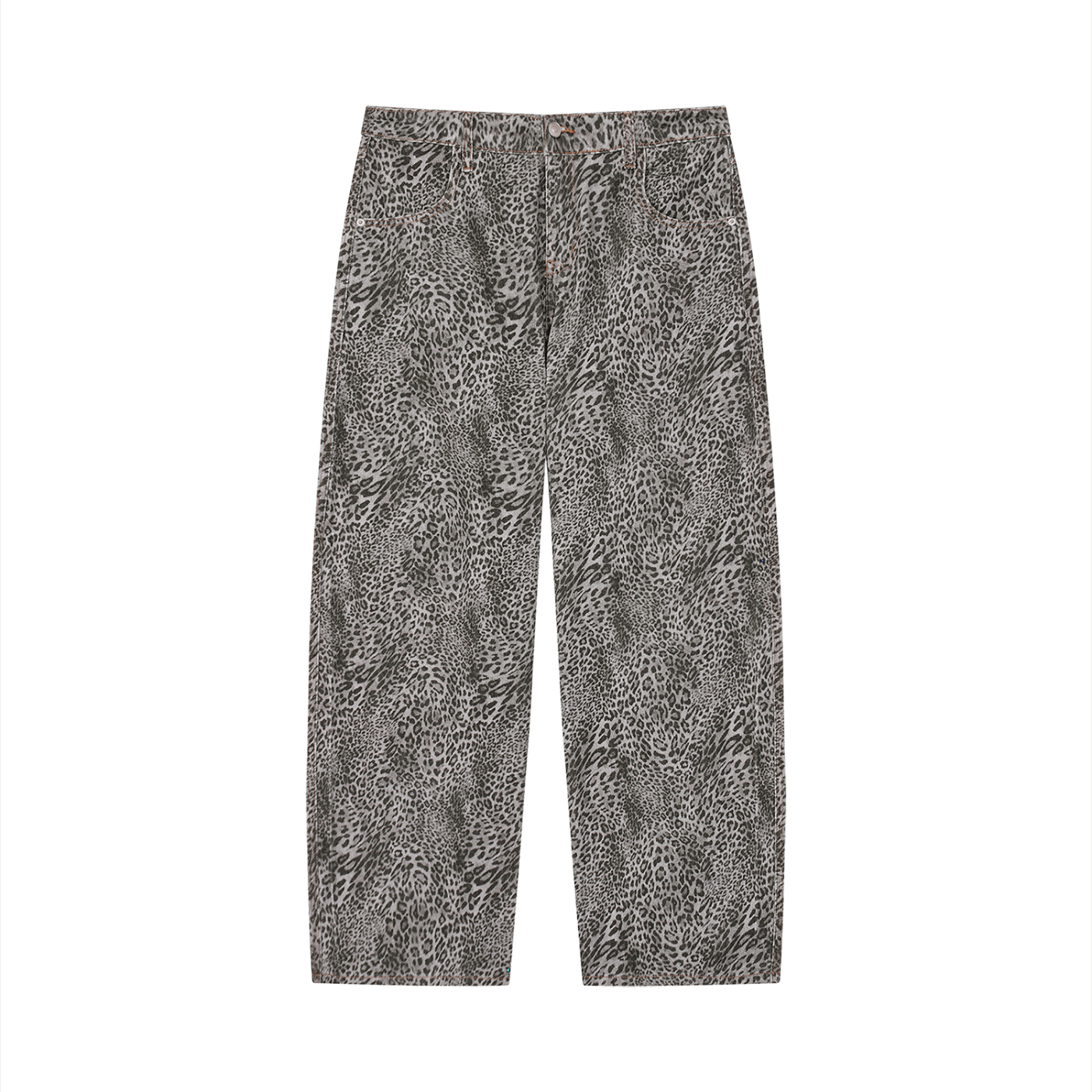 Leopard print pants on a white background