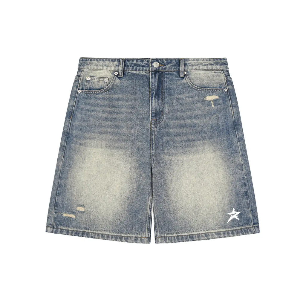 Dazar Distressed Baggy Denim Shorts DAZAR
