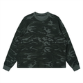 Black camouflage long-sleeve shirt on a white background