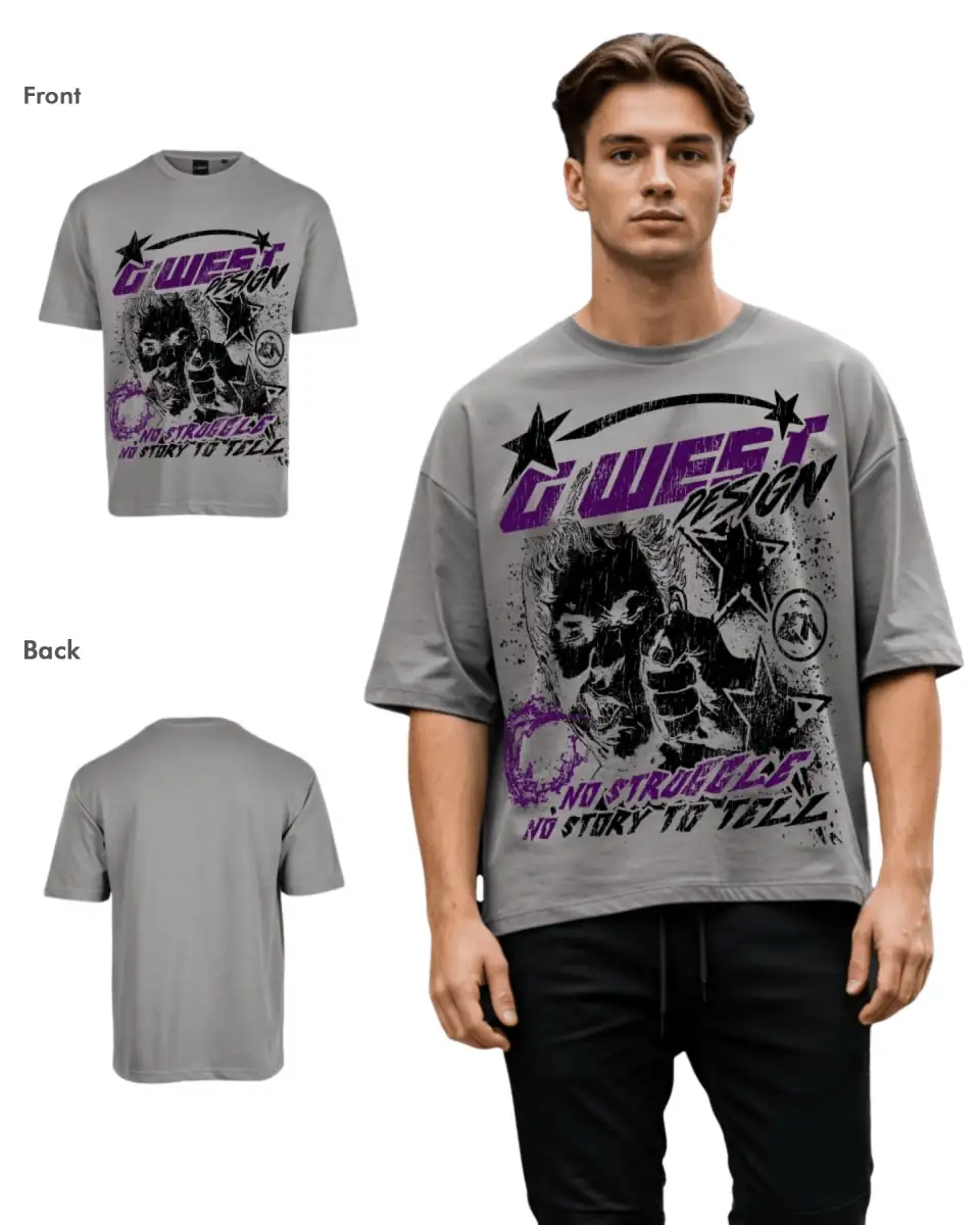 G West Mens No Struggle No Story Oversized Tee DAZAR