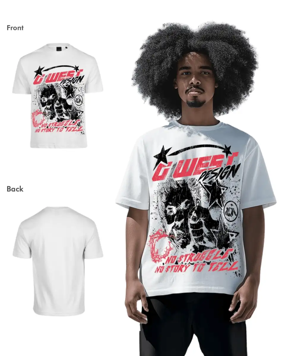 G West Mens No Struggle No Story Oversized Tee DAZAR