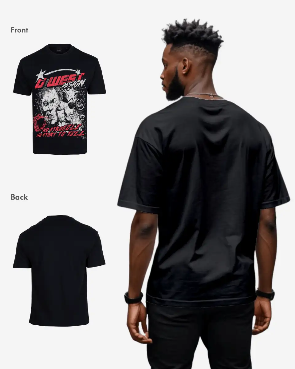 G West Mens No Struggle No Story Oversized Tee DAZAR