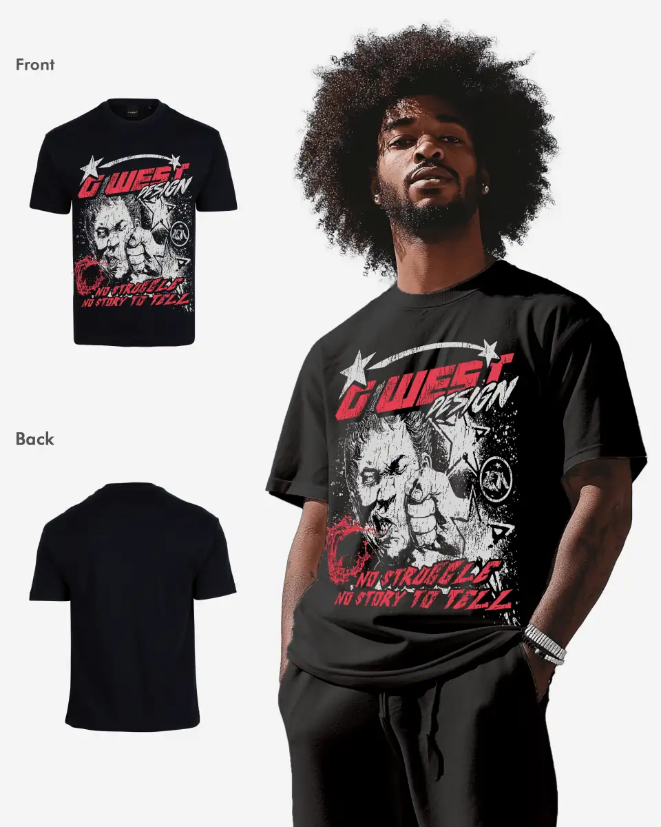 G West Mens No Struggle No Story Oversized Tee DAZAR