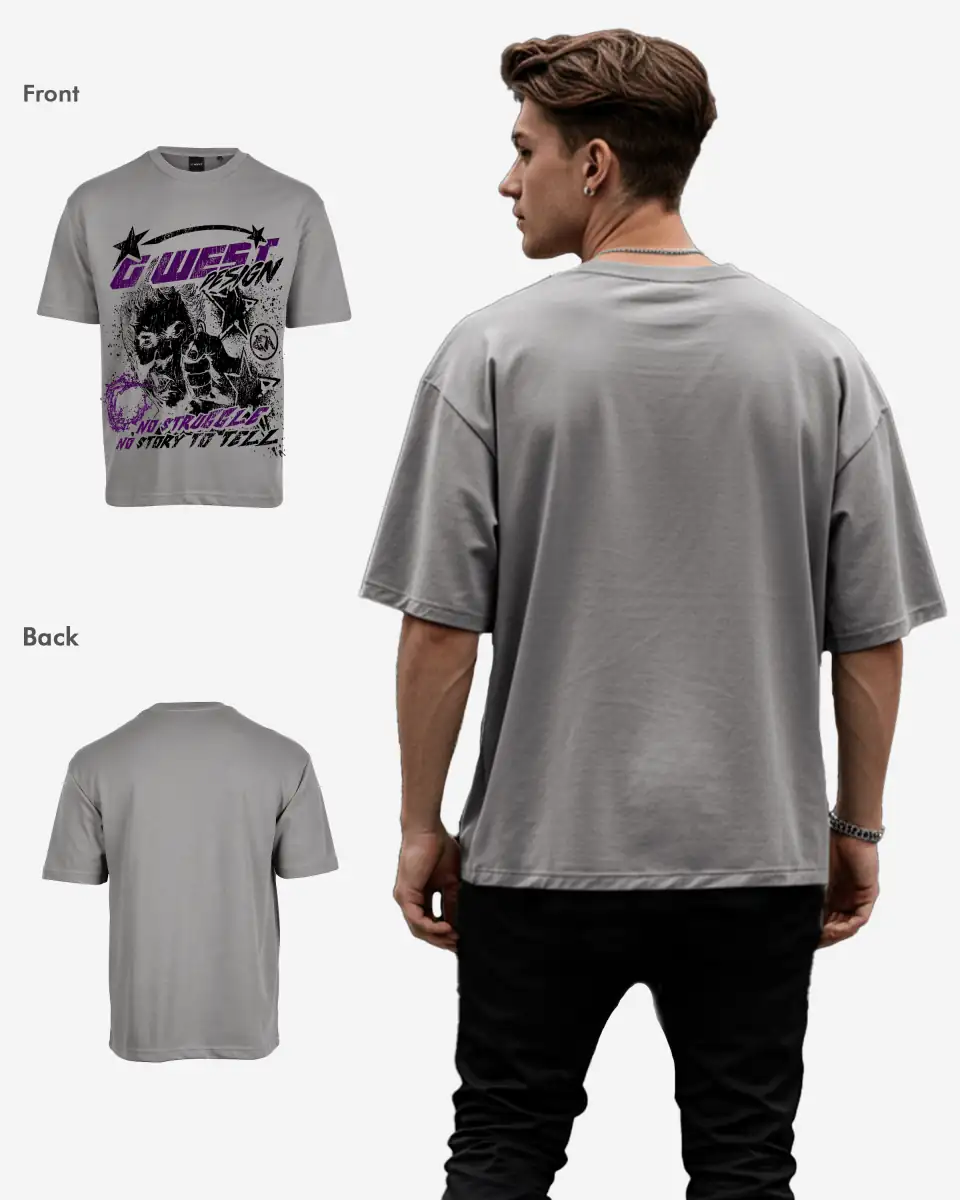 G West Mens No Struggle No Story Oversized Tee DAZAR