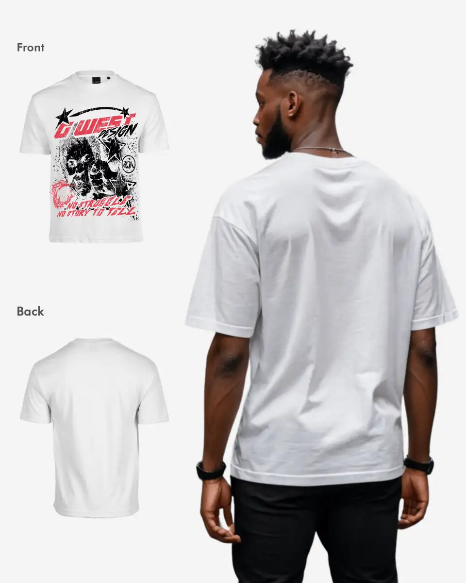 G West Mens No Struggle No Story Oversized Tee DAZAR
